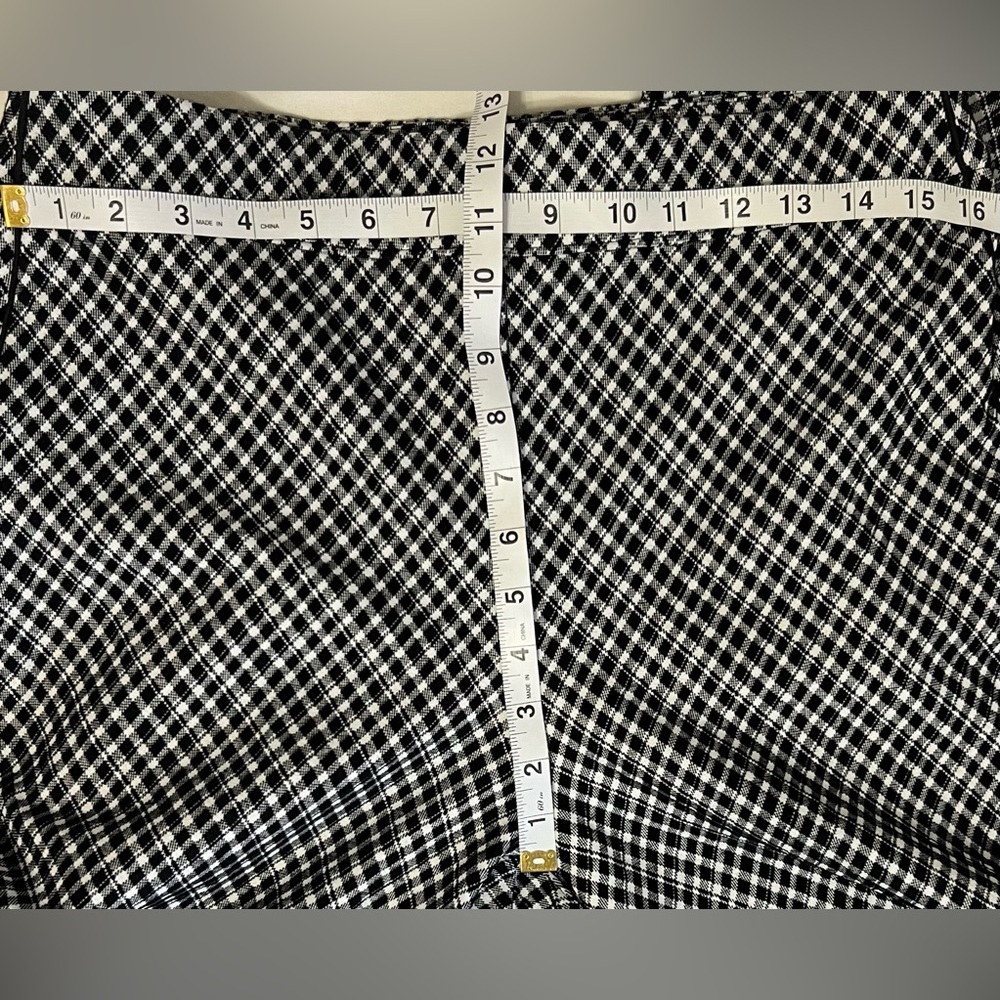 SPANX Gingham Micro-Check Wide Leg Pull-On Pants L - Picture 10 of 12